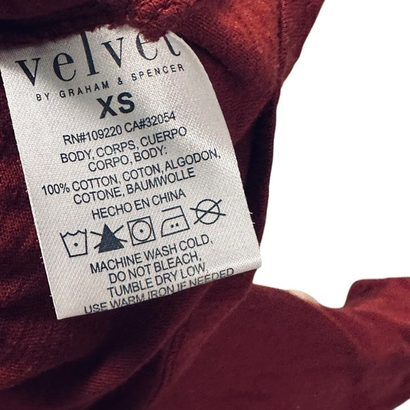 Velvet by graham and spencer Anthropologie Margot red puff sleeve top xsmall - Picture 5 of 6